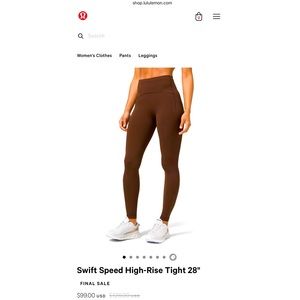 NWOT Lululemon Swift Speed High Rise Tight 28”